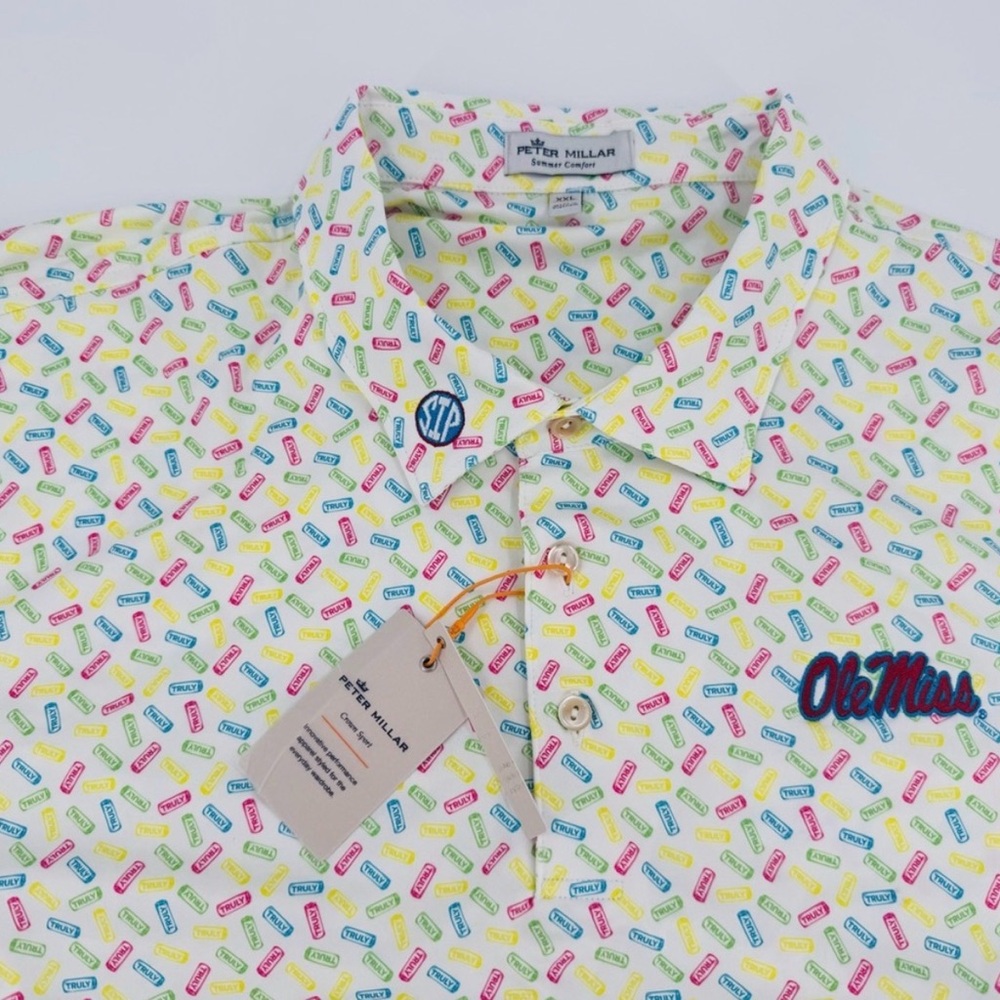 EXCLUSIVE SIP EMBROIDERED COLLAR! Ole Miss Peter Millar "Truly" Polo - XL - NWT
